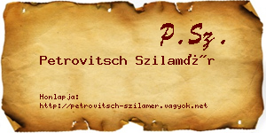 Petrovitsch Szilamér névjegykártya